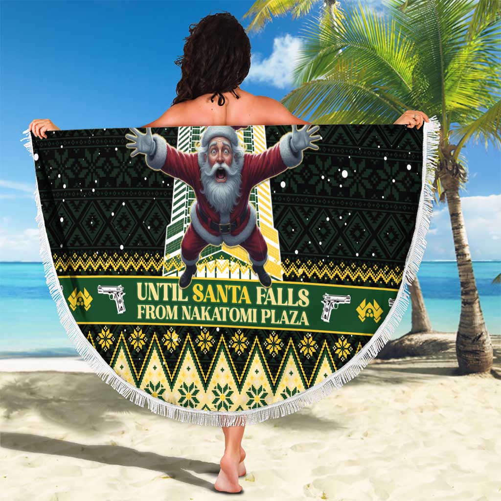Nakatomi Plaza Beach Blanket It's Not Xmas Until Santa Falls - Wonder Print Shop