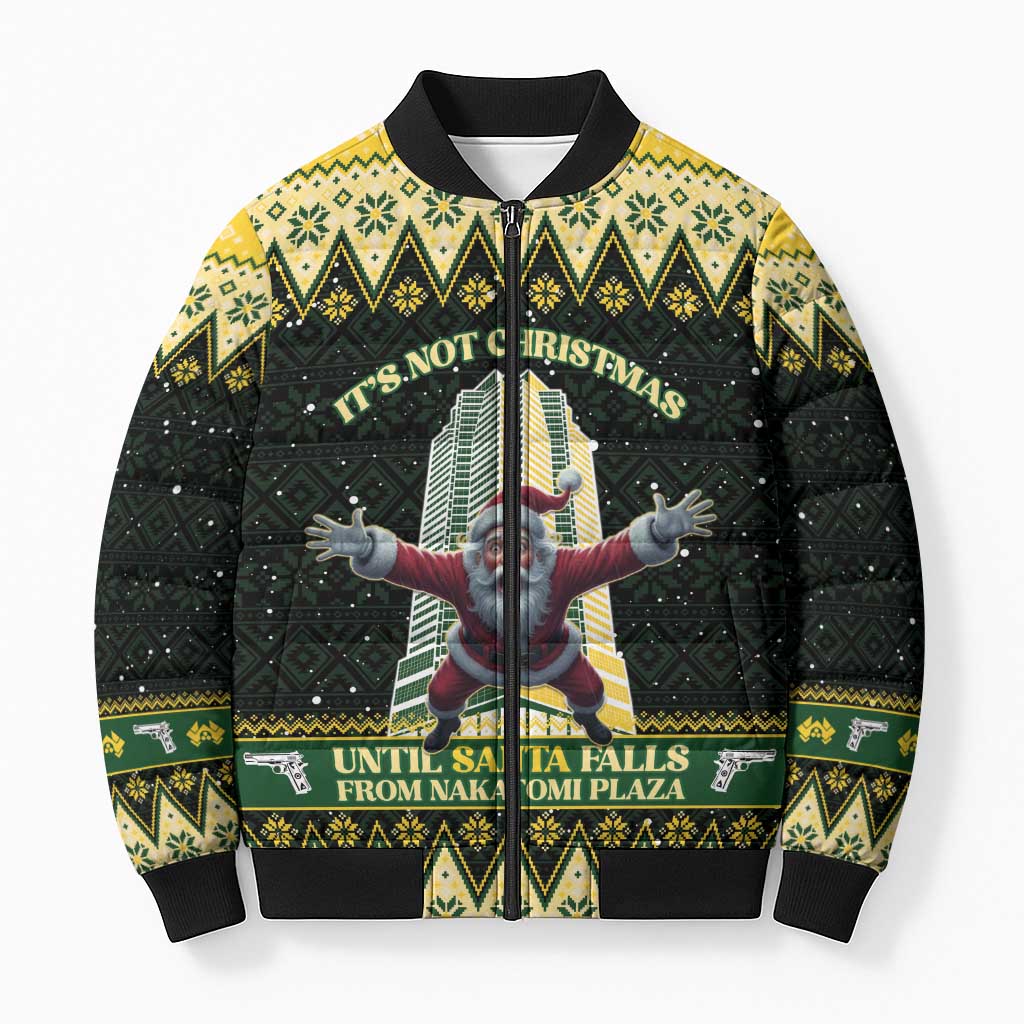 Personalised Nakatomi Plaza Bomber Puffer Jacket It's Not Xmas Until Santa Falls - Wonder Print Shop