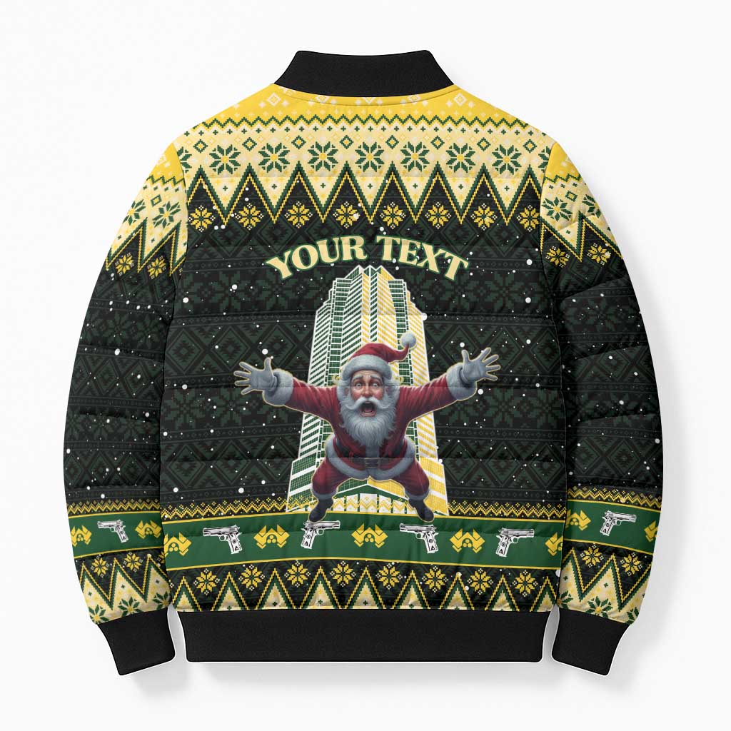 Personalised Nakatomi Plaza Bomber Puffer Jacket It's Not Xmas Until Santa Falls - Wonder Print Shop