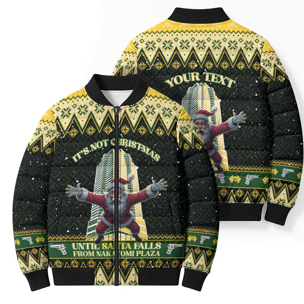 Personalised Nakatomi Plaza Bomber Puffer Jacket It's Not Xmas Until Santa Falls - Wonder Print Shop