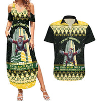 Personalised Nakatomi Plaza Couples Matching Summer Maxi Dress and Hawaiian Shirt It's Not Xmas Until Santa Falls - Wonder Print Shop