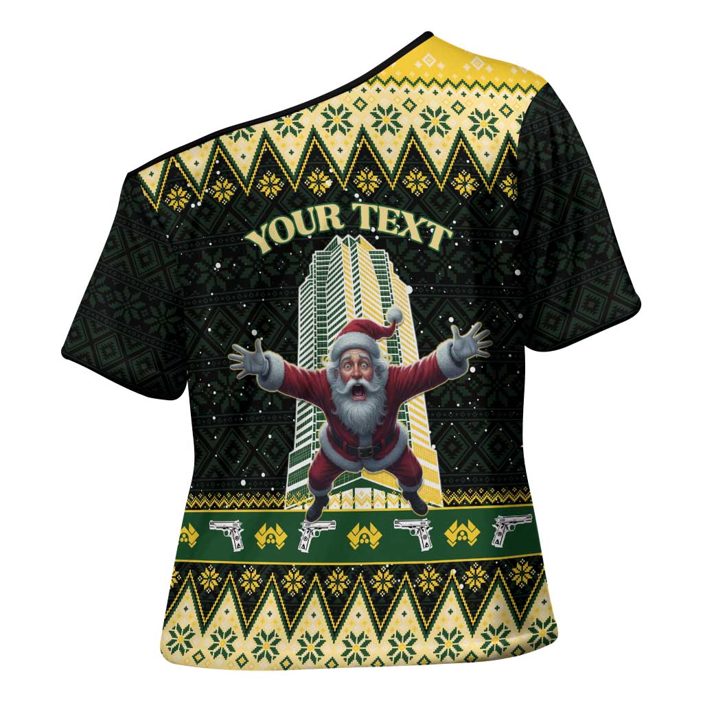 Personalised Nakatomi Plaza Cross Shoulder Shirt It's Not Xmas Until Santa Falls - Wonder Print Shop
