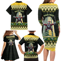 Personalised Nakatomi Plaza Family Matching Long Sleeve Bodycon Dress and Hawaiian Shirt It's Not Xmas Until Santa Falls - Wonder Print Shop