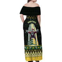 Personalised Nakatomi Plaza Family Matching Off Shoulder Maxi Dress and Hawaiian Shirt It's Not Xmas Until Santa Falls - Wonder Print Shop