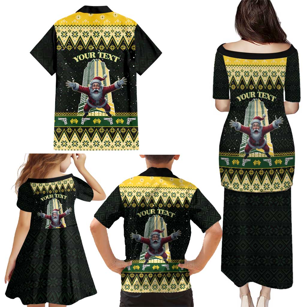 Personalised Nakatomi Plaza Family Matching Puletasi and Hawaiian Shirt It's Not Xmas Until Santa Falls - Wonder Print Shop