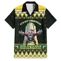 Personalised Nakatomi Plaza Family Matching Short Sleeve Bodycon Dress and Hawaiian Shirt It's Not Xmas Until Santa Falls - Wonder Print Shop