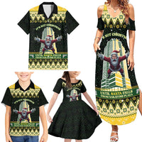 Personalised Nakatomi Plaza Family Matching Summer Maxi Dress and Hawaiian Shirt It's Not Xmas Until Santa Falls - Wonder Print Shop