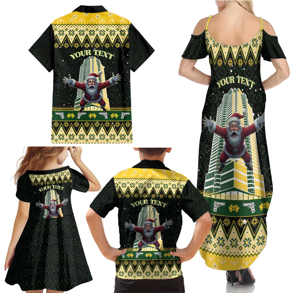 Personalised Nakatomi Plaza Family Matching Summer Maxi Dress and Hawaiian Shirt It's Not Xmas Until Santa Falls - Wonder Print Shop