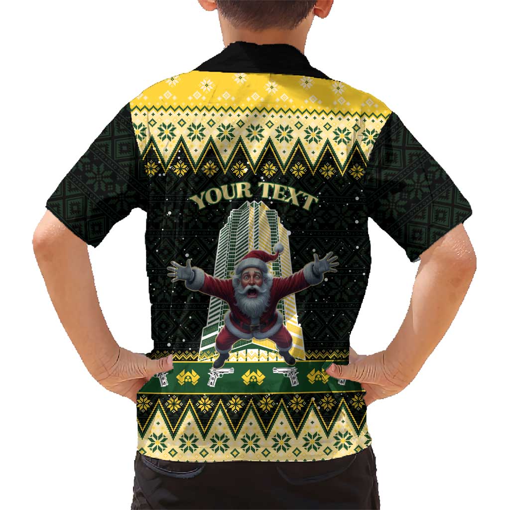 Personalised Nakatomi Plaza Family Matching Tank Maxi Dress and Hawaiian Shirt It's Not Xmas Until Santa Falls - Wonder Print Shop