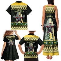 Personalised Nakatomi Plaza Family Matching Tank Maxi Dress and Hawaiian Shirt It's Not Xmas Until Santa Falls - Wonder Print Shop