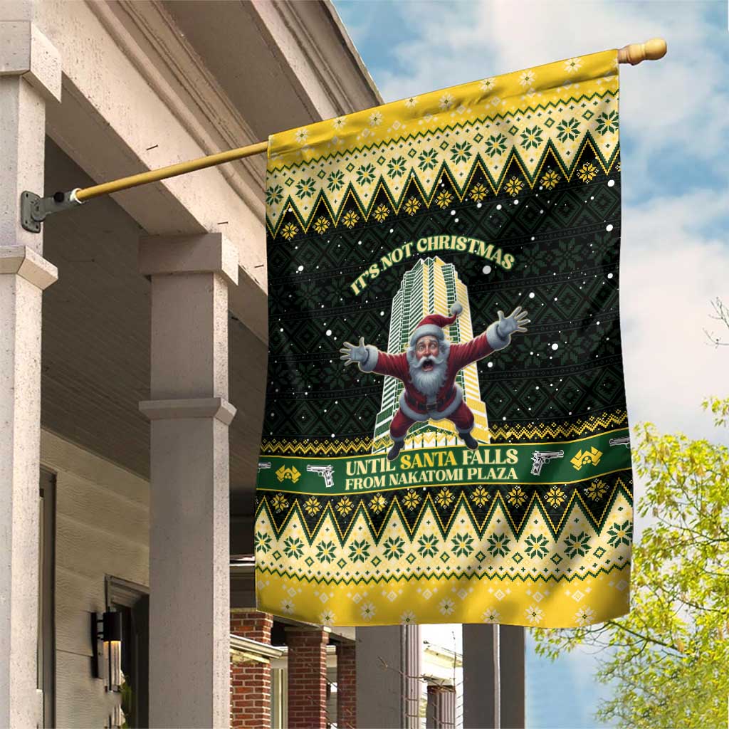 Nakatomi Plaza Garden Flag It's Not Xmas Until Santa Falls - Wonder Print Shop