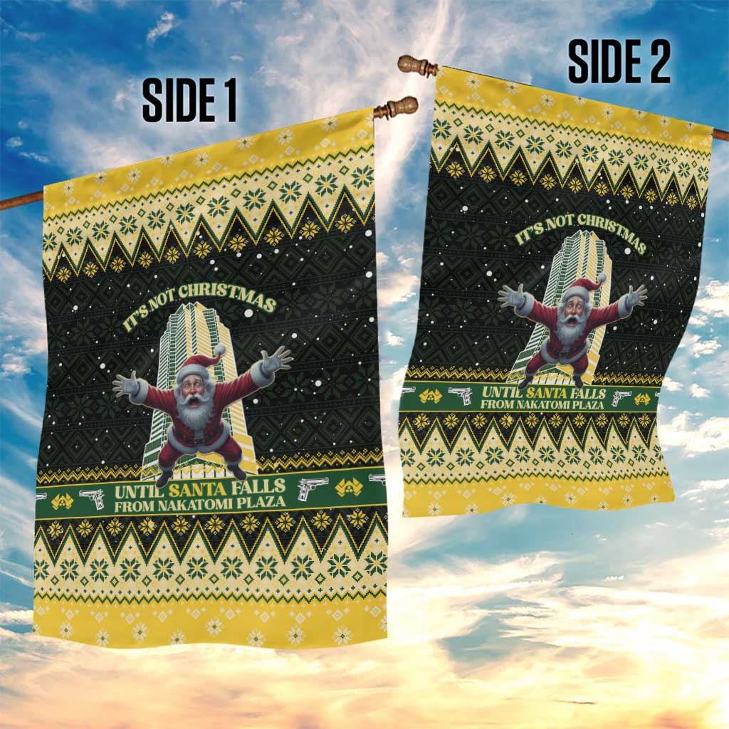 Nakatomi Plaza Garden Flag It's Not Xmas Until Santa Falls - Wonder Print Shop