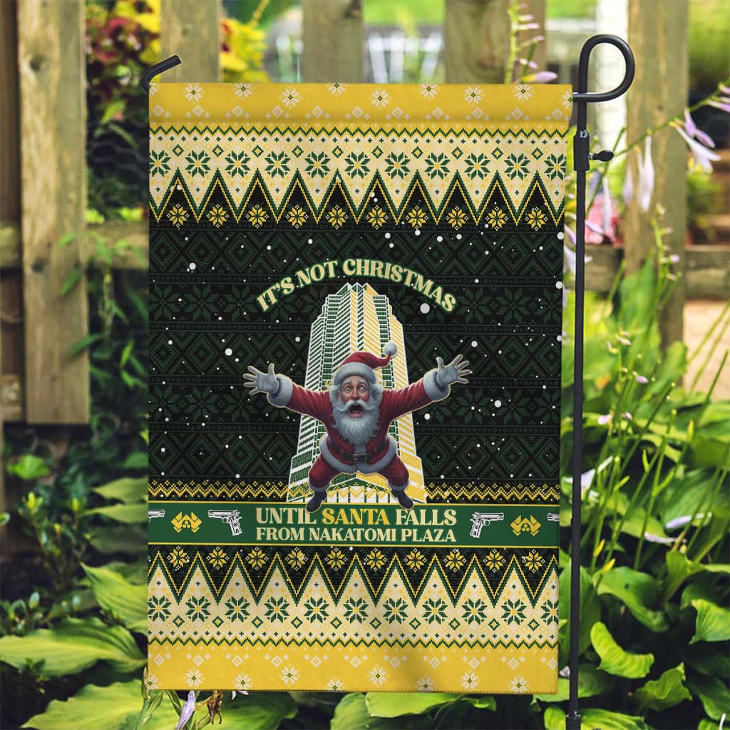 Nakatomi Plaza Garden Flag It's Not Xmas Until Santa Falls - Wonder Print Shop