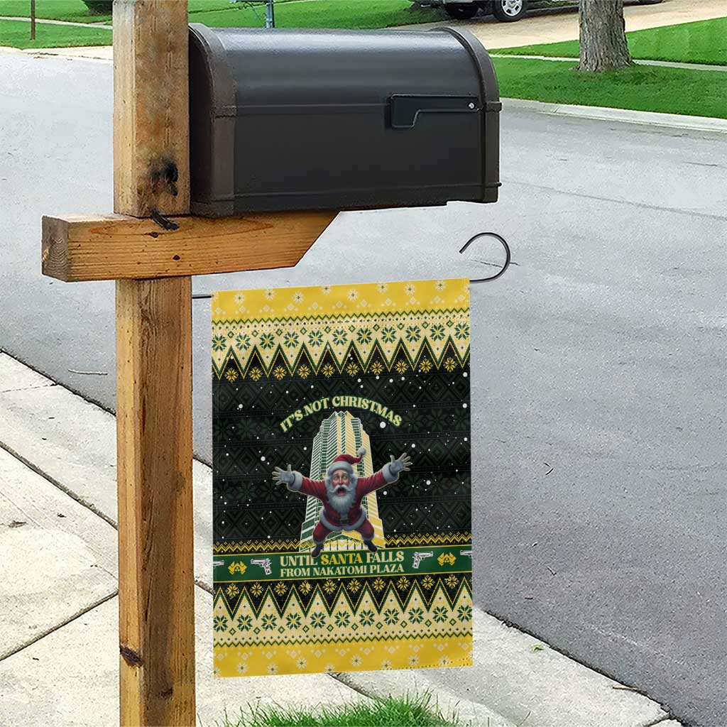 Nakatomi Plaza Garden Flag It's Not Xmas Until Santa Falls - Wonder Print Shop