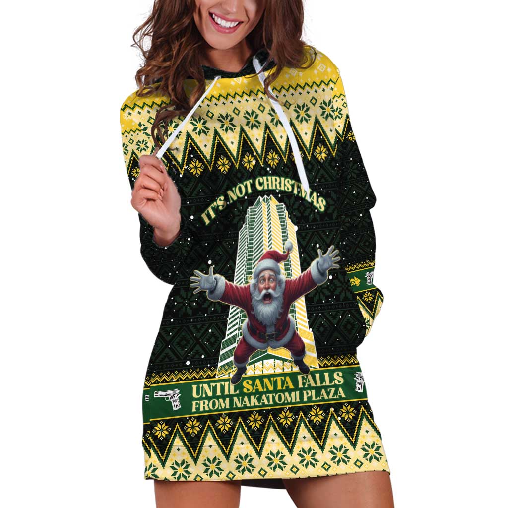 Personalised Nakatomi Plaza Hoodie Dress It's Not Xmas Until Santa Falls - Wonder Print Shop