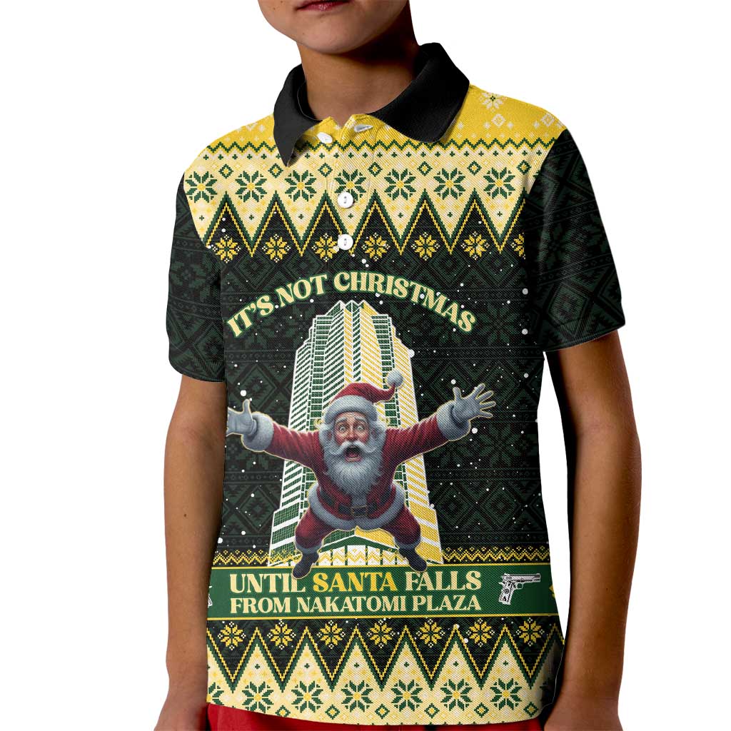 Personalised Nakatomi Plaza Kid Polo Shirt It's Not Xmas Until Santa Falls - Wonder Print Shop