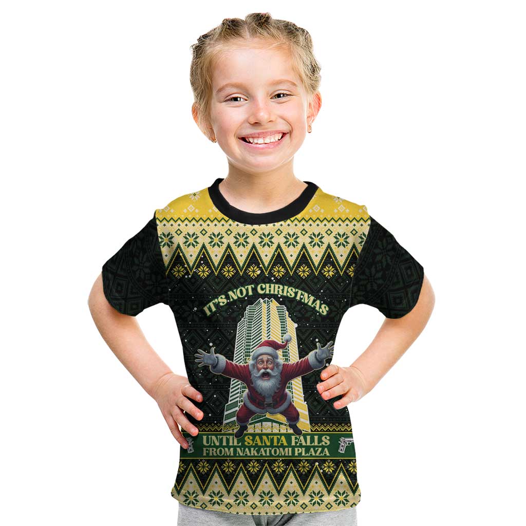 Personalised Nakatomi Plaza Kid T Shirt It's Not Xmas Until Santa Falls - Wonder Print Shop