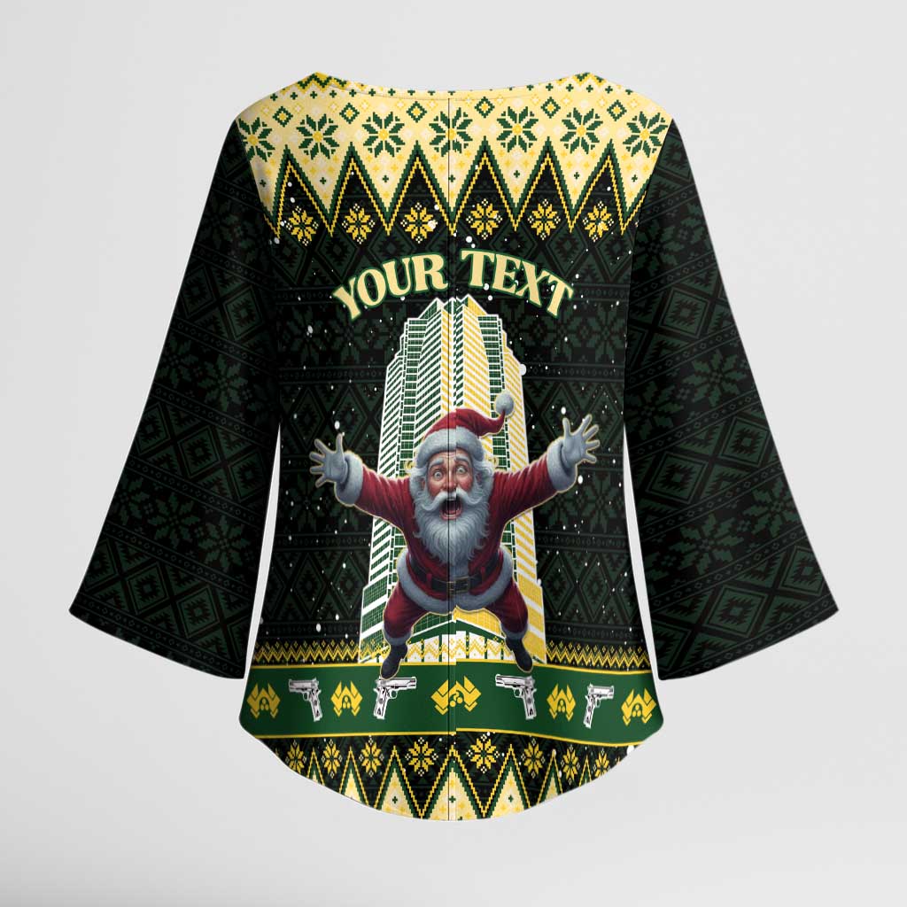 Personalised Nakatomi Plaza Kimono Sleeve Blouse It's Not Xmas Until Santa Falls - Wonder Print Shop