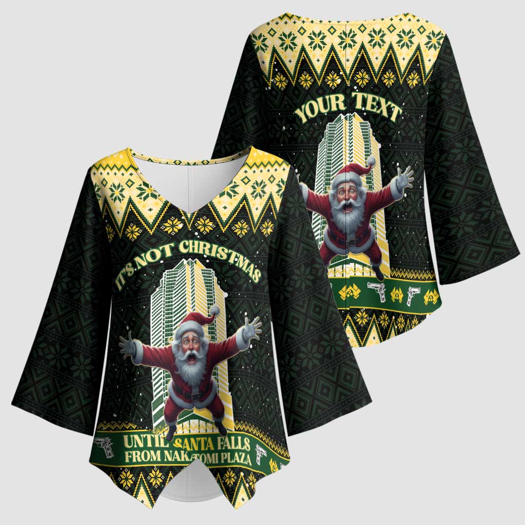 Personalised Nakatomi Plaza Kimono Sleeve Blouse It's Not Xmas Until Santa Falls - Wonder Print Shop