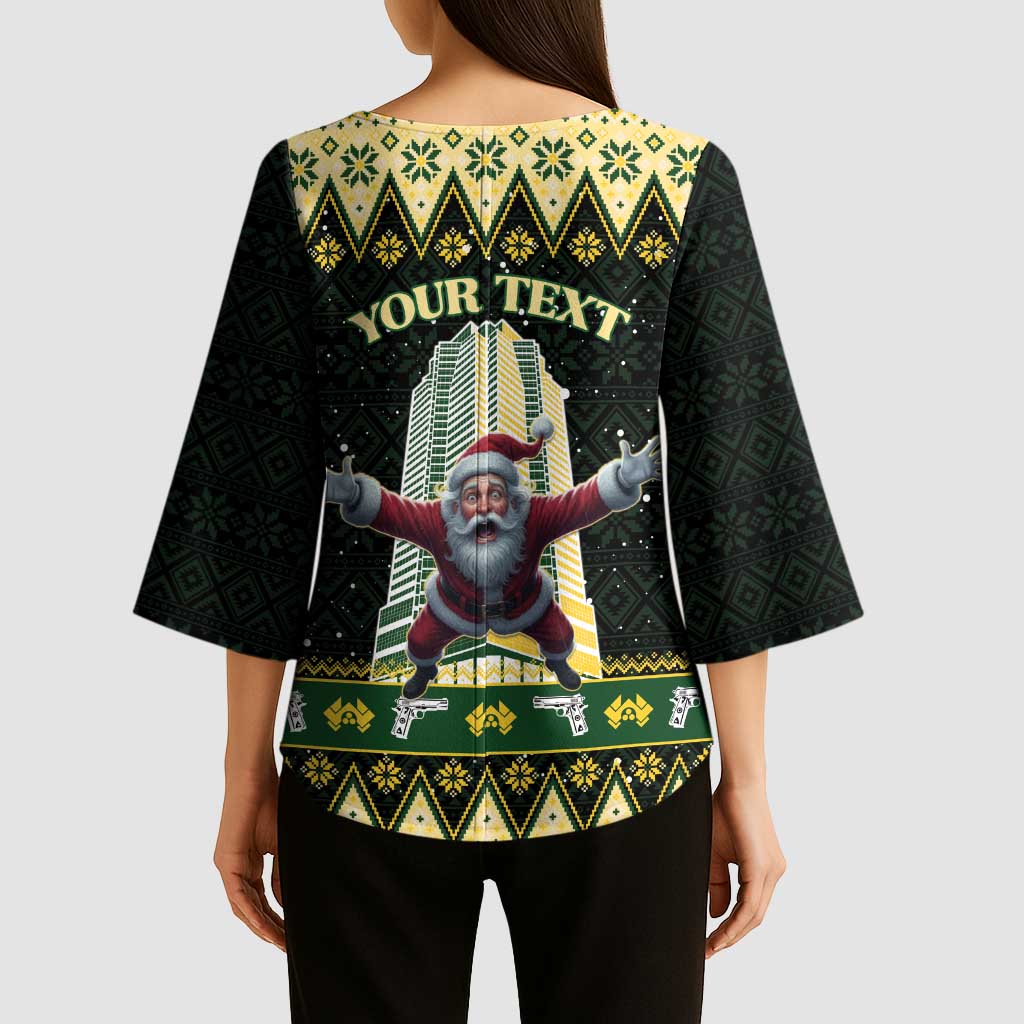 Personalised Nakatomi Plaza Kimono Sleeve Blouse It's Not Xmas Until Santa Falls - Wonder Print Shop