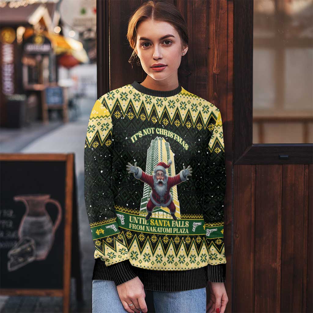 Nakatomi Plaza Ugly Christmas Sweater It's Not Xmas Until Santa Falls - Wonder Print Shop