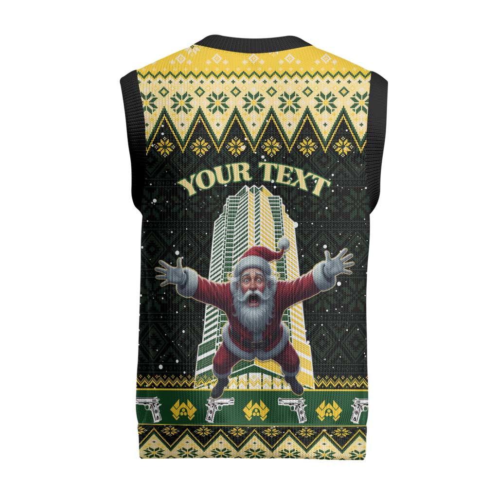 Nakatomi Plaza Christmas Knitted V-Neck Vest It's Not Xmas Until Santa Falls - Wonder Print Shop