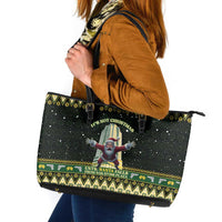 Nakatomi Plaza Leather Tote Bag It's Not Xmas Until Santa Falls - Wonder Print Shop