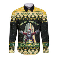 Personalised Nakatomi Plaza Long Sleeve Button Shirt It's Not Xmas Until Santa Falls - Wonder Print Shop