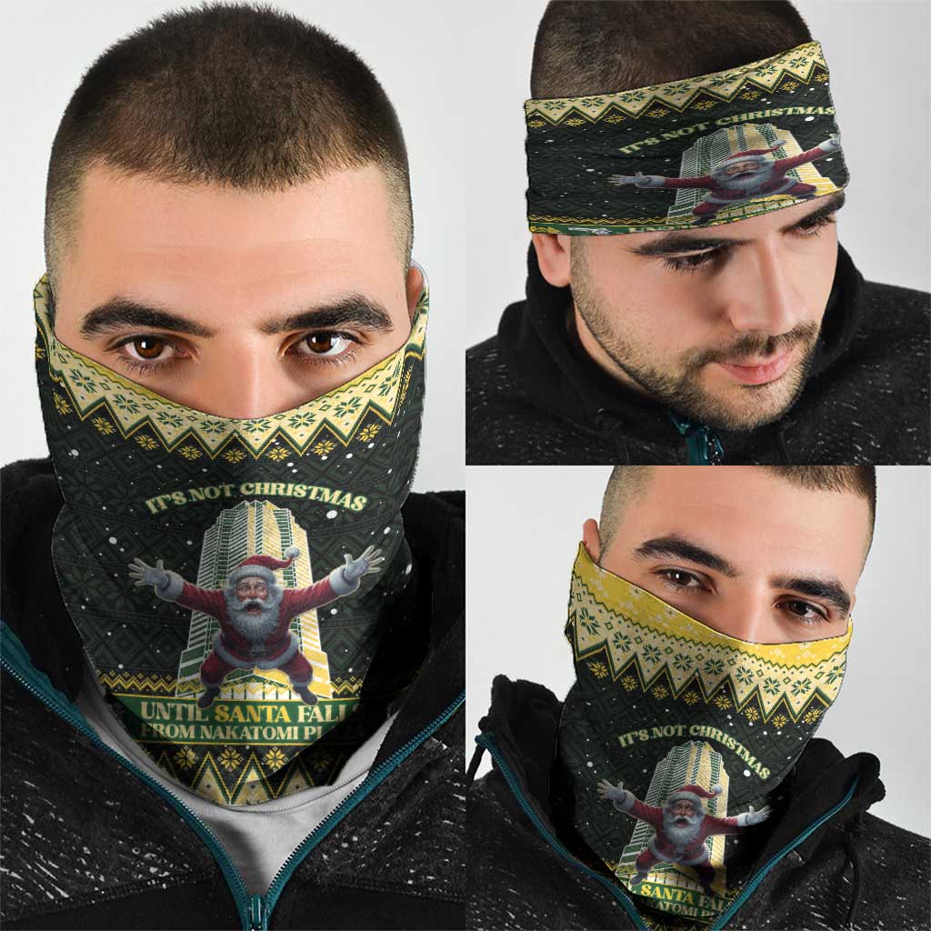 Nakatomi Plaza Neck Gaiter It's Not Xmas Until Santa Falls - Wonder Print Shop