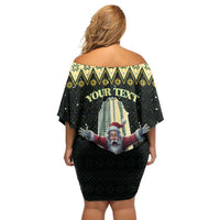Personalised Nakatomi Plaza Off Shoulder Short Dress It's Not Xmas Until Santa Falls - Wonder Print Shop