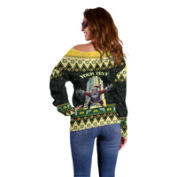 Personalised Nakatomi Plaza Off Shoulder Sweater It's Not Xmas Until Santa Falls - Wonder Print Shop
