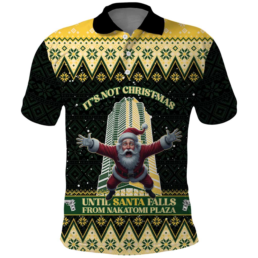 Personalised Nakatomi Plaza Polo Shirt It's Not Xmas Until Santa Falls - Wonder Print Shop