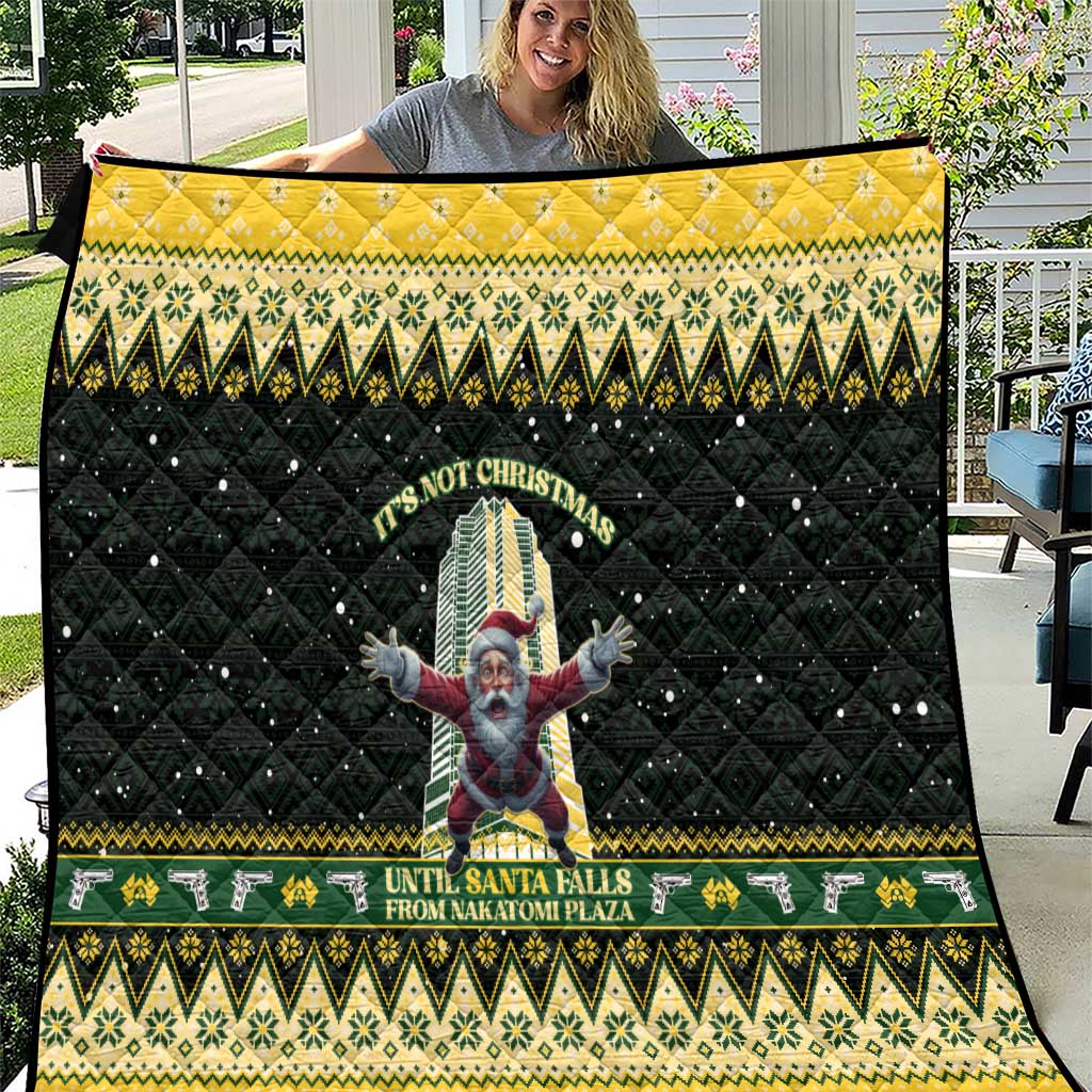 Nakatomi Plaza Quilt It's Not Xmas Until Santa Falls - Wonder Print Shop