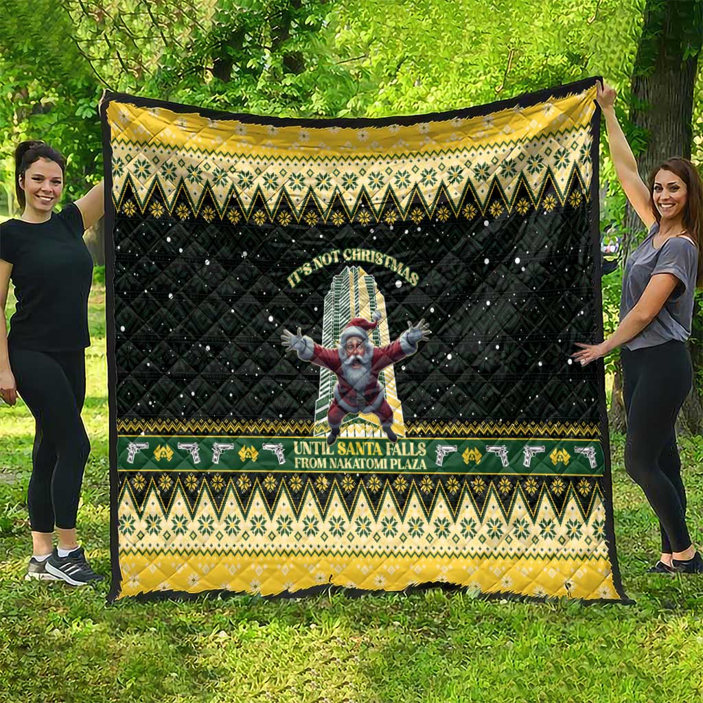 Nakatomi Plaza Quilt It's Not Xmas Until Santa Falls - Wonder Print Shop