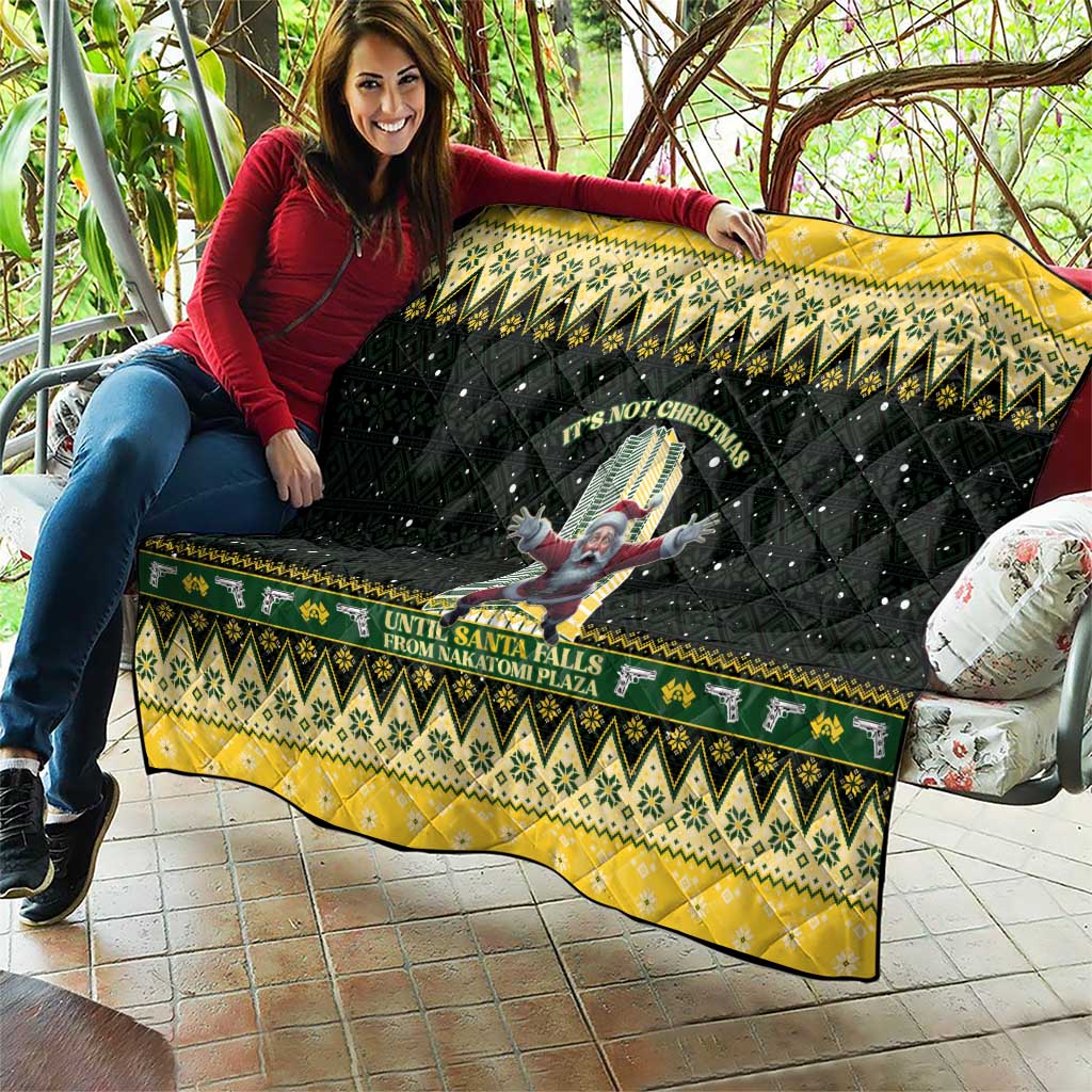 Nakatomi Plaza Quilt It's Not Xmas Until Santa Falls - Wonder Print Shop