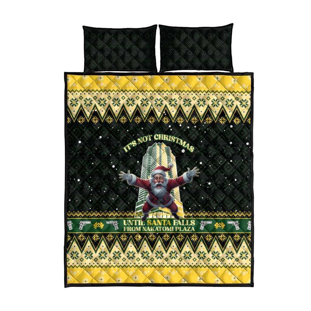 Nakatomi Plaza Quilt Bed Set It's Not Xmas Until Santa Falls - Wonder Print Shop