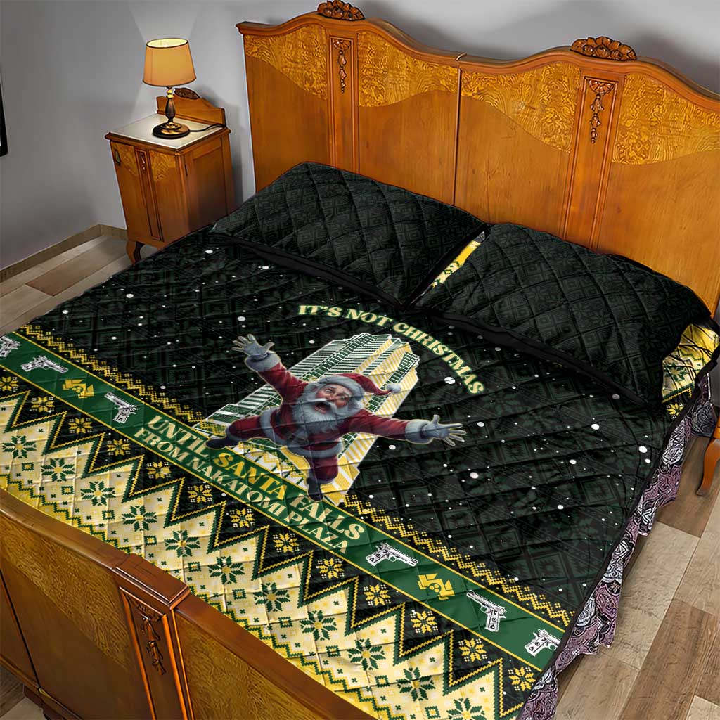 Nakatomi Plaza Quilt Bed Set It's Not Xmas Until Santa Falls - Wonder Print Shop