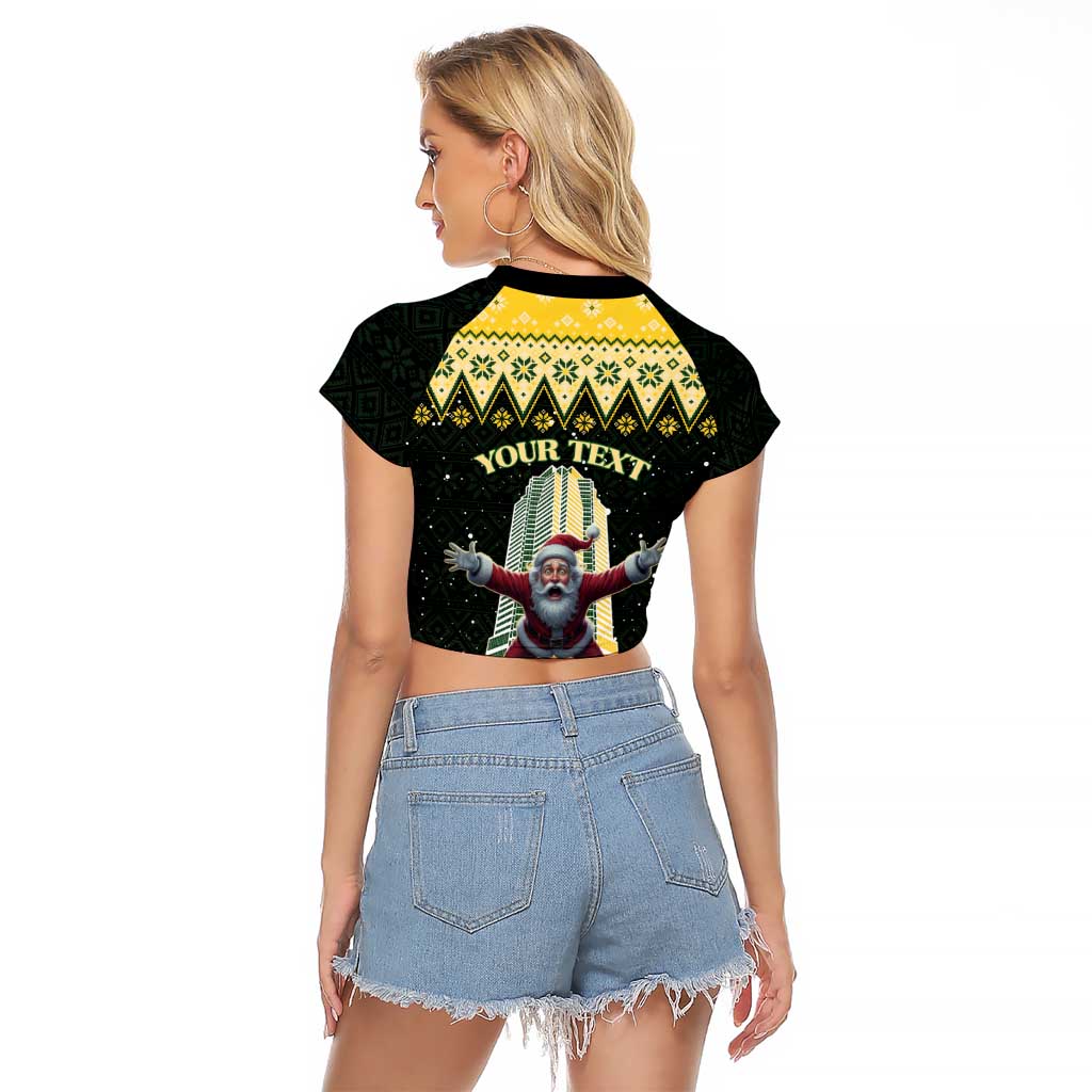 Personalised Nakatomi Plaza Raglan Cropped T Shirt It's Not Xmas Until Santa Falls - Wonder Print Shop