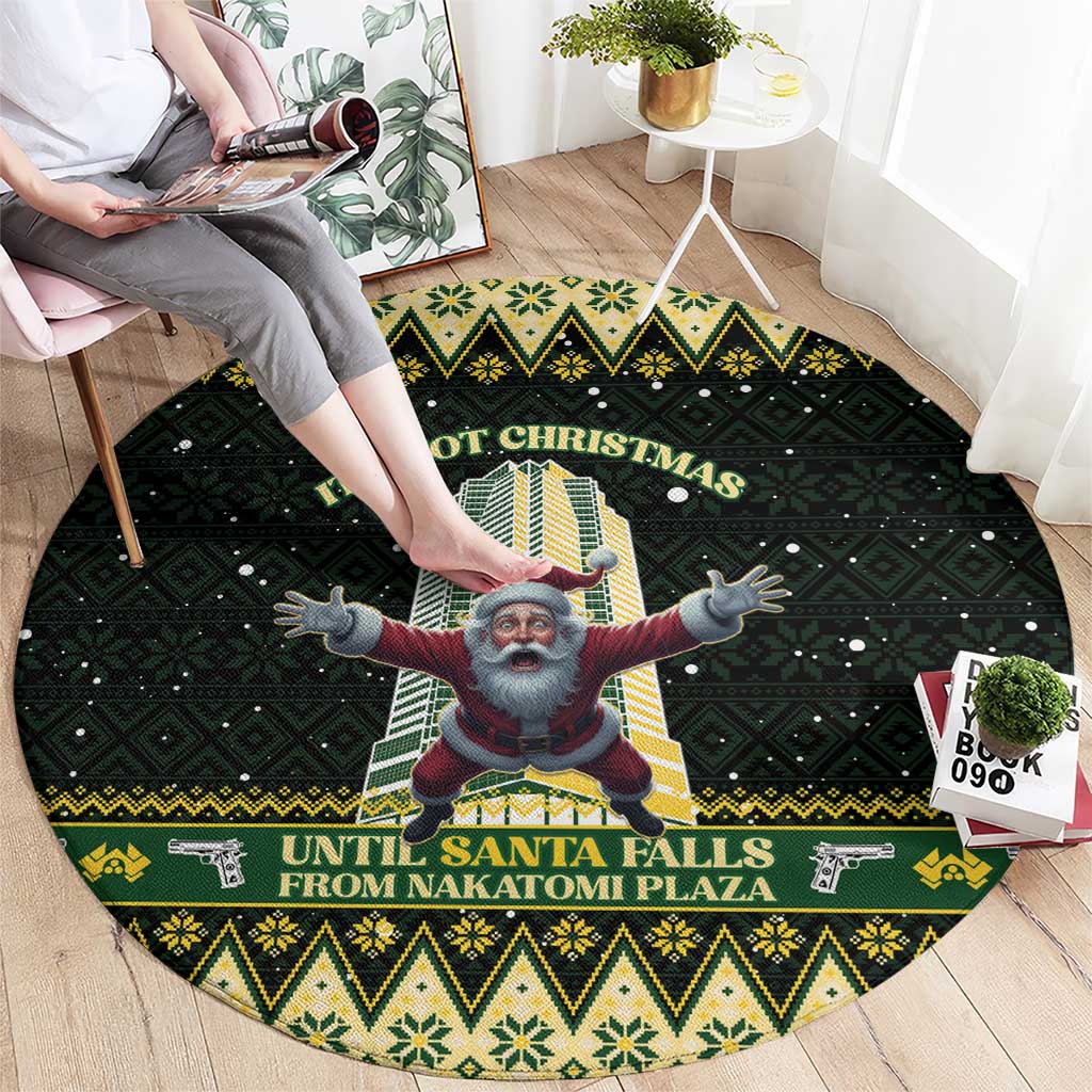 Nakatomi Plaza Round Carpet It's Not Xmas Until Santa Falls - Wonder Print Shop