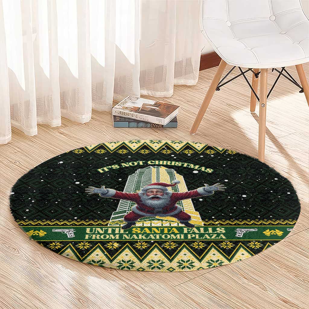 Nakatomi Plaza Round Carpet It's Not Xmas Until Santa Falls - Wonder Print Shop