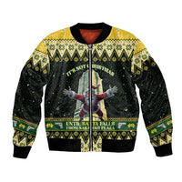 Personalised Nakatomi Plaza Sleeve Zip Bomber Jacket It's Not Xmas Until Santa Falls - Wonder Print Shop
