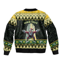 Personalised Nakatomi Plaza Sleeve Zip Bomber Jacket It's Not Xmas Until Santa Falls - Wonder Print Shop