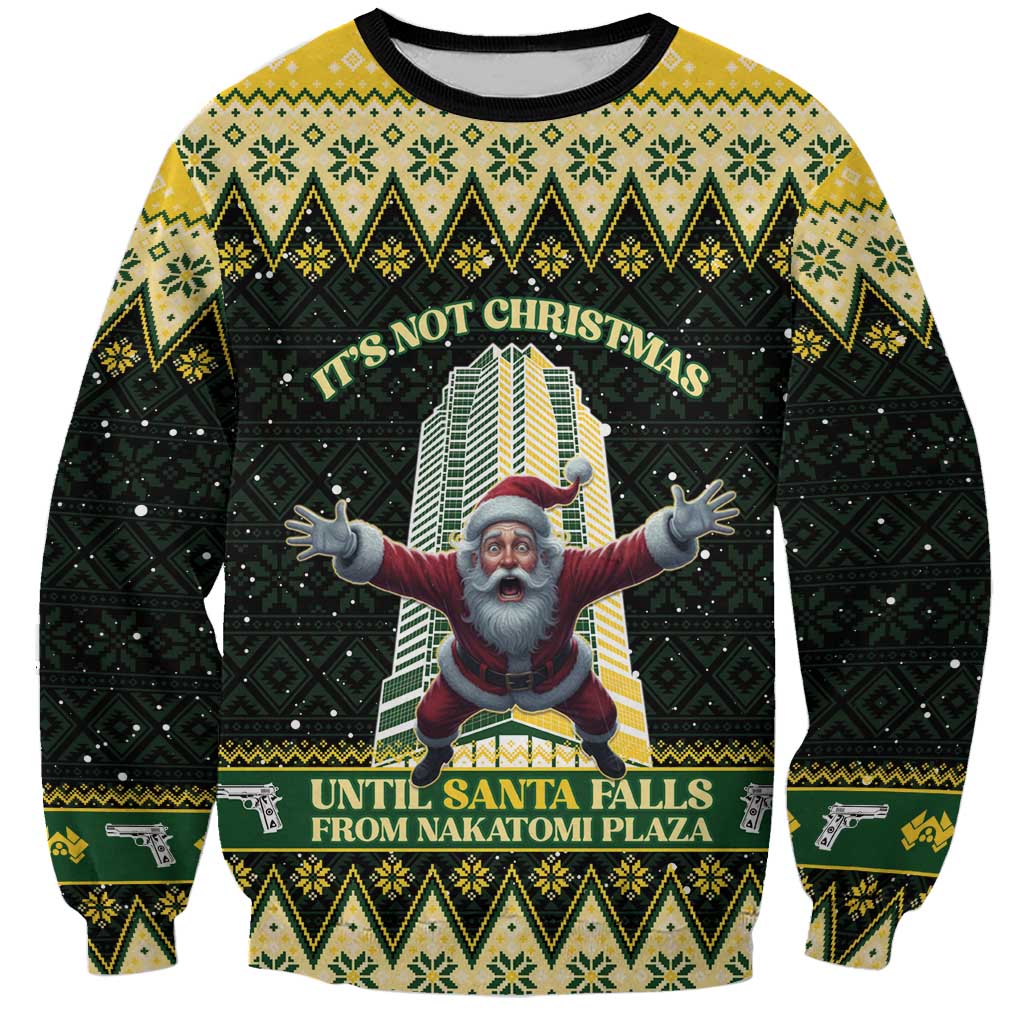 Personalised Nakatomi Plaza Sweatshirt It's Not Xmas Until Santa Falls - Wonder Print Shop