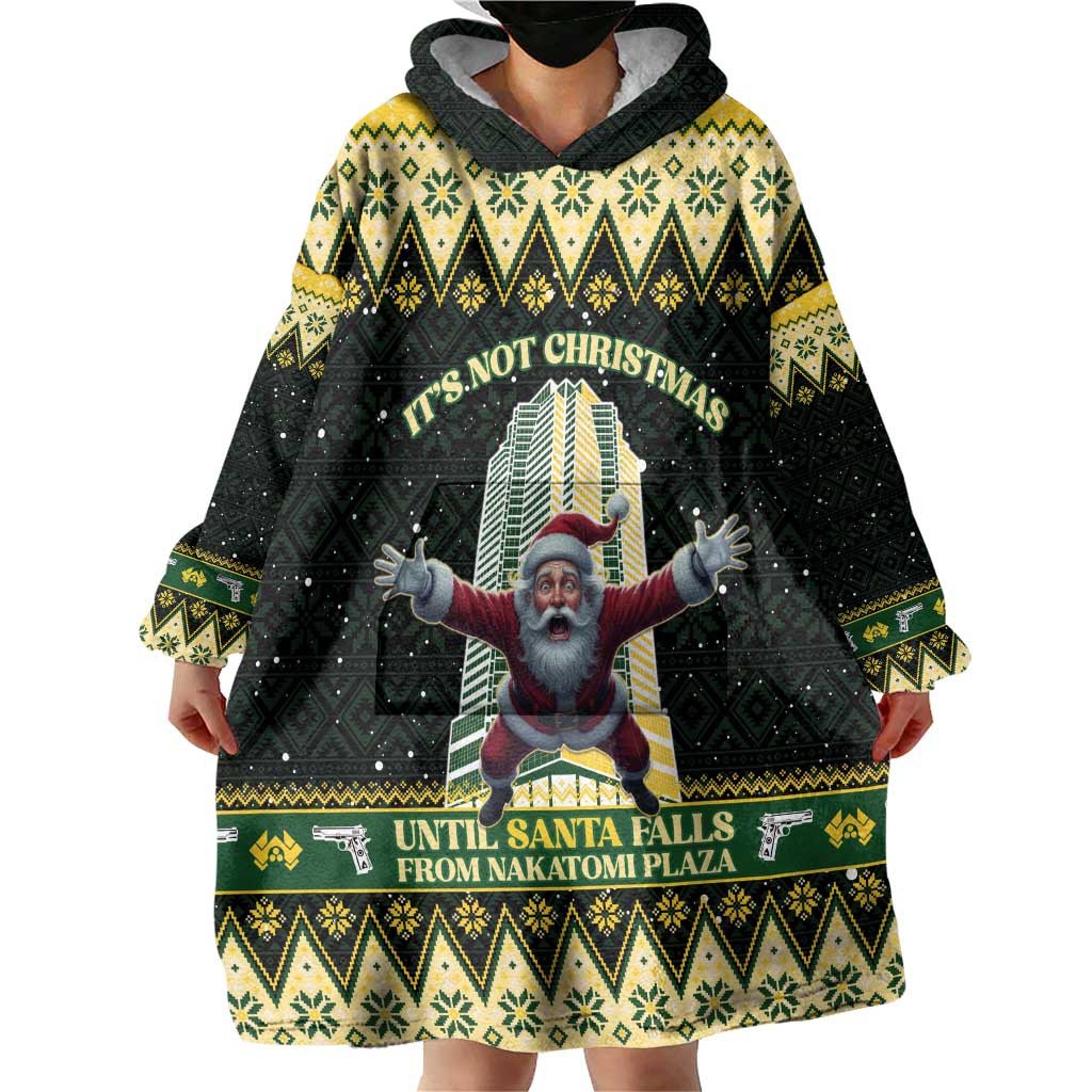 Personalised Nakatomi Plaza Wearable Blanket Hoodie It's Not Xmas Until Santa Falls - Wonder Print Shop