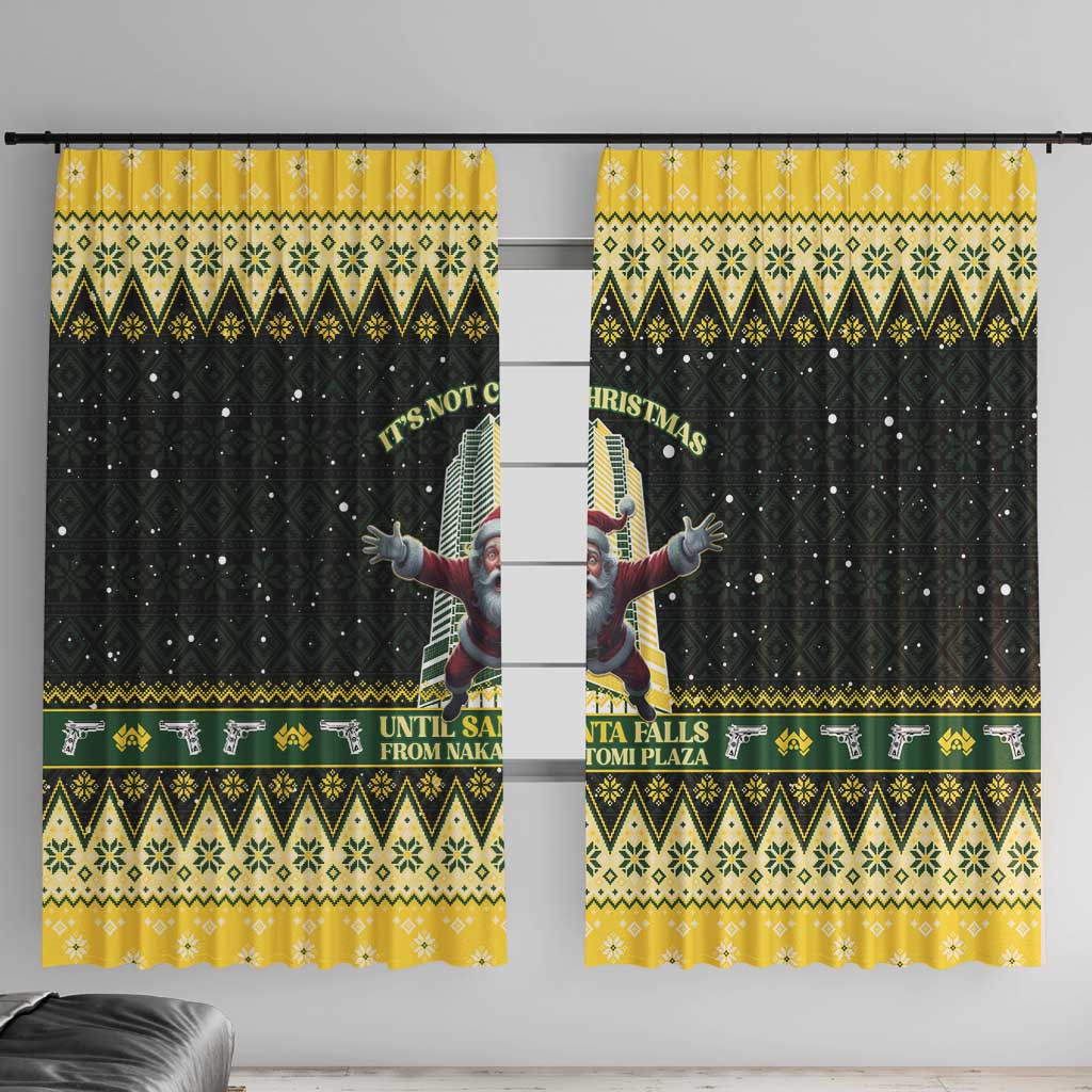 Nakatomi Plaza Window Curtain It's Not Xmas Until Santa Falls - Wonder Print Shop