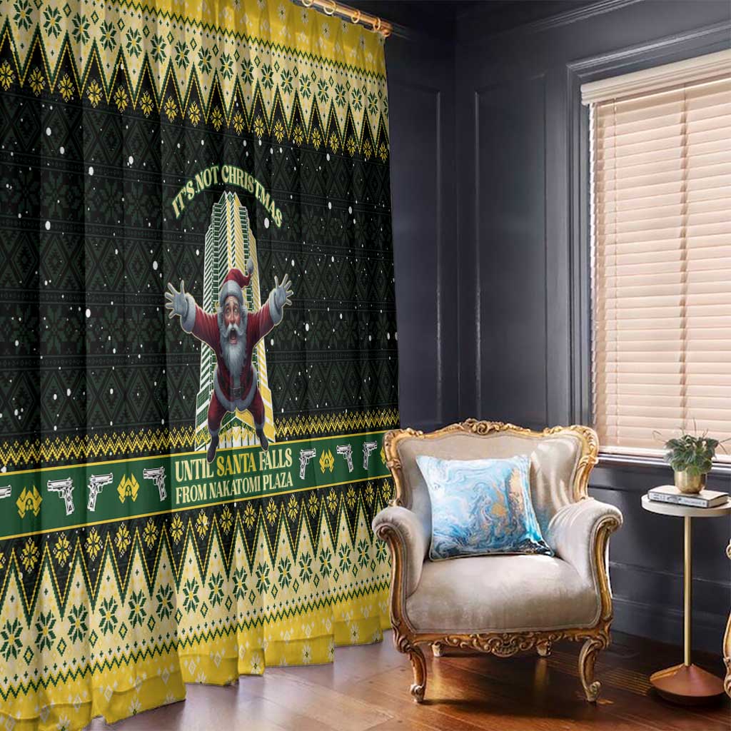 Nakatomi Plaza Window Curtain It's Not Xmas Until Santa Falls - Wonder Print Shop