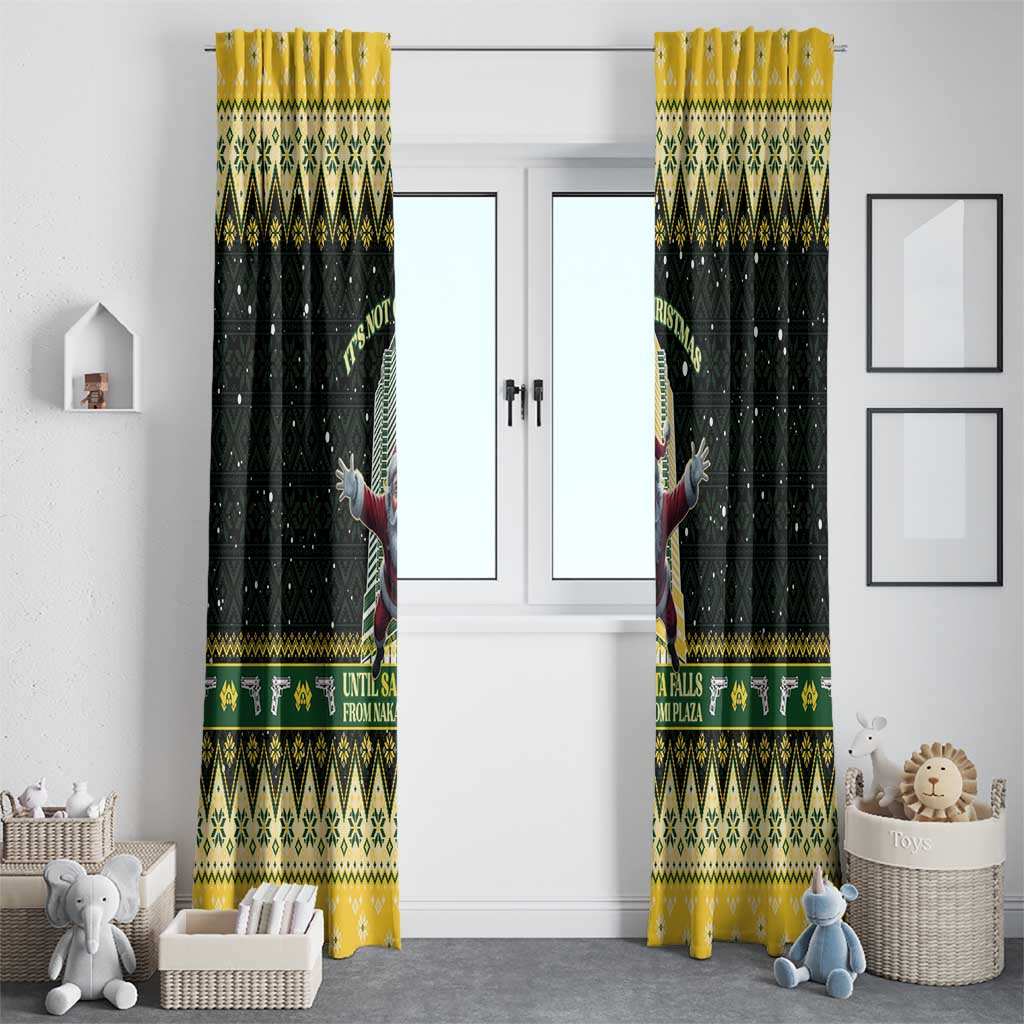 Nakatomi Plaza Window Curtain It's Not Xmas Until Santa Falls - Wonder Print Shop