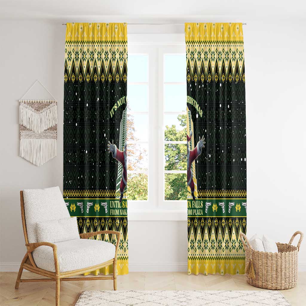 Nakatomi Plaza Window Curtain It's Not Xmas Until Santa Falls - Wonder Print Shop