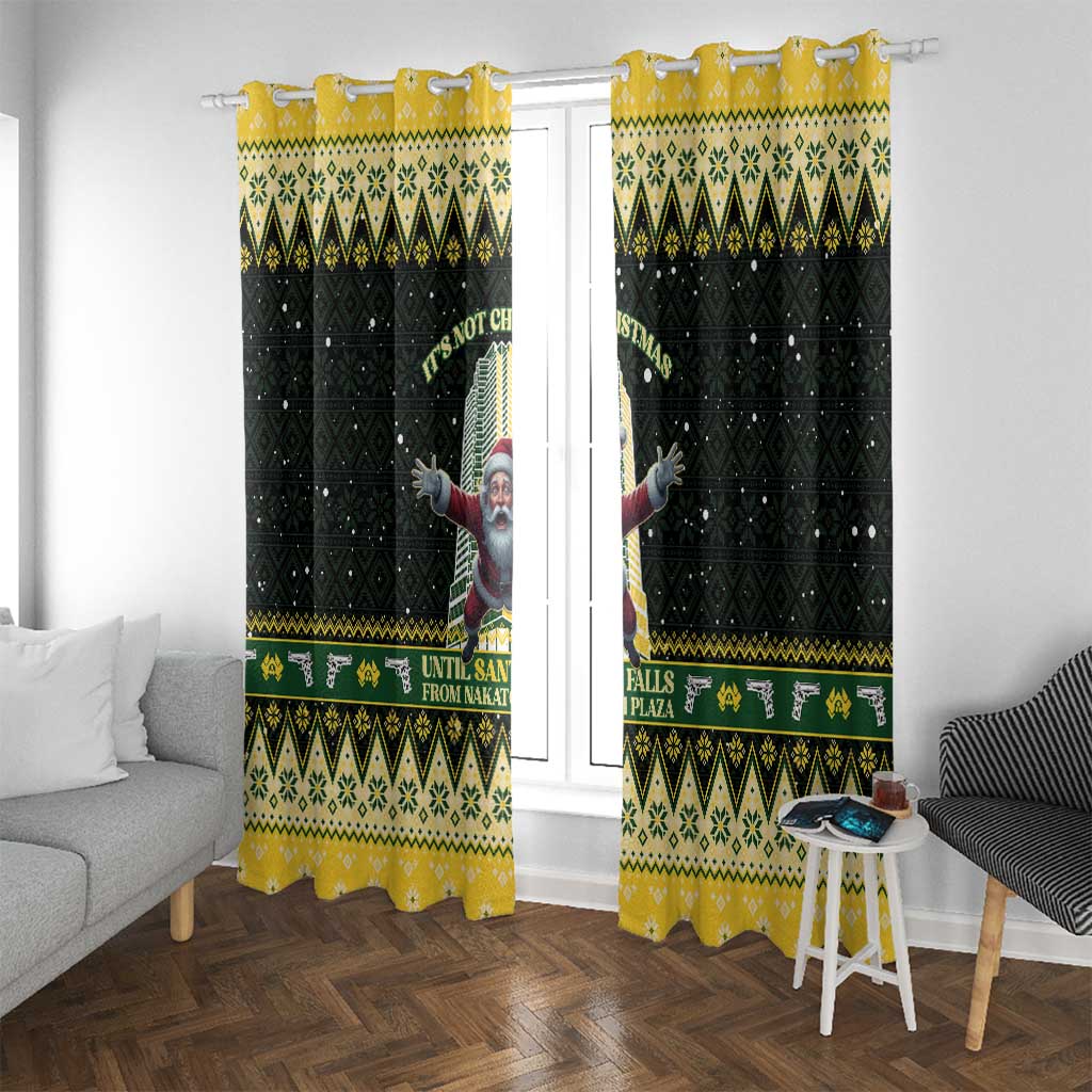 Nakatomi Plaza Window Curtain It's Not Xmas Until Santa Falls - Wonder Print Shop