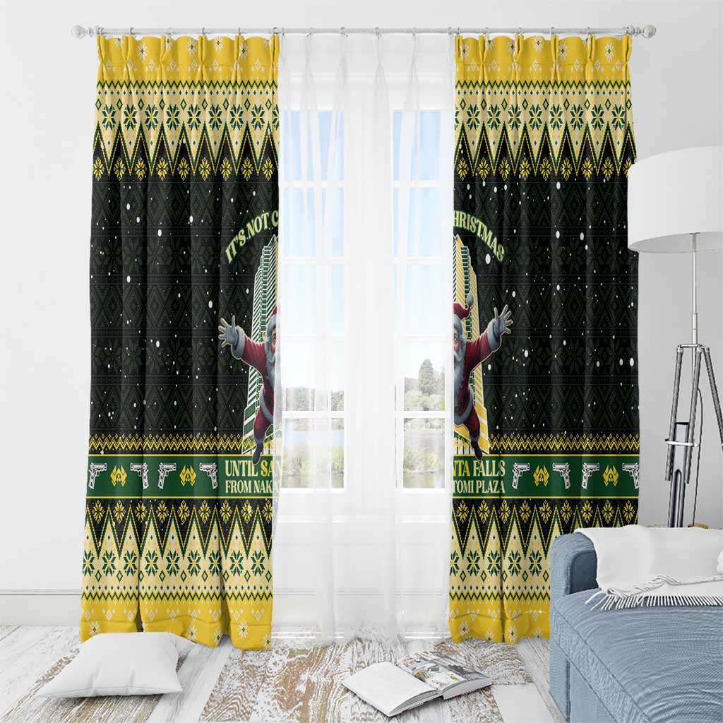 Nakatomi Plaza Window Curtain It's Not Xmas Until Santa Falls - Wonder Print Shop
